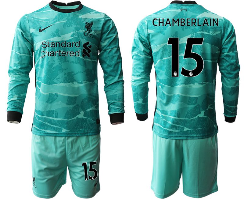 Men 2020-2021 club Liverpool away long sleeves #15 green Soccer Jerseys->manchester united jersey->Soccer Club Jersey